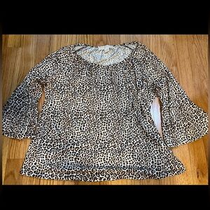 Michael Kors Cheetah Print Blouse Size L